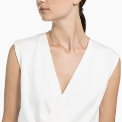 SWAROVSKI Moonsun Necklace  (White, Rhodium plated) - Dây cổ, dây chuyền trăng khuyết, pha lê trắng - JEWELRY NECKLACE