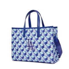 MLB CUBE MONOGRAM MEDIUM TOTE CROSSBODY BAG LA DODGERS - Túi đeo chéo, quai xách, màu xanh