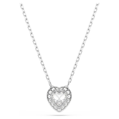 CHÍNH HÃNG - SWAROVSKI x Ariana Grande pendant (Mixed cuts, Heart, White, Rhodium plated) - Dây cổ, chuyền, pha lê trắng, trái tim - JEWELRY NECKLACE