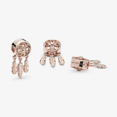 PANDORA Charm Moments Dream Catcher (Silver Sterling, Rose-gold 14k plated) - Hạt trang trí treo vòng tay hình vòng bắt giấc mơ, bạc 925, mạ vàng hồng 14k