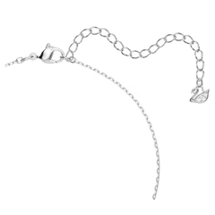 SWAROVSKI Dextera necklace (Pavé, Intertwined circles, Blue, Rhodium plated) - Dây cổ, dây chuyền lồng tròn pha lê xanh, trắng - JEWELRY NECKLACE