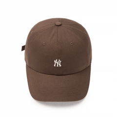 MLB Nano Logo Unstructured Ball Cap NY NEWYORK Brown - Mũ lưỡi trai, nón kết màu nâu chữ NY