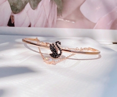 SWAROVSKI Swarovski Swan bangle (Swan, Black, Rose gold-tone plated) - Vòng/lắc tay thiên nga đen - SWAROVSKI - JEWELRY