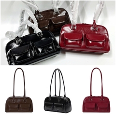 STAND OIL CHUBBY BAG - BLACK/MARRON/RED WINE - Túi xách, đeo vai màu đen/nâu/đỏ rượu