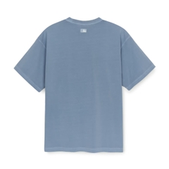 MLB Varsity Vintage Washed Graphic Mega Overfit Short Sleeve T-Shirt LA Dodgers Indigo - Áo thun cổ tròn tay lỡ tone xanh blue