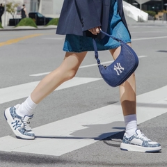 Giày MLB Chunky Liner Denim Classic Monogram New York Yankees Navy