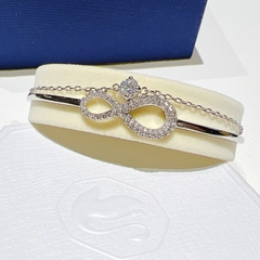 SWAROVSKI Infinity Bangle (White, Rhodium Plated) - Vòng/lắc tay vô cực, tình yêu vĩnh cửu, màu trắng - JEWELRY BRACELET