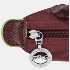 CHÍNH HÃNG - MINI SIZE - TÚI LONGCHAMP LE PLIAGE GREEN POUCH WITH HANDLE - GRENADE - Túi xách màu đỏ lựu