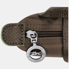 MINI SIZE - TÚI LONGCHAMP LE PLIAGE GREEN POUCH WITH HANDLE - TERRA - Recycled Canvas - Túi xách màu nâu đất