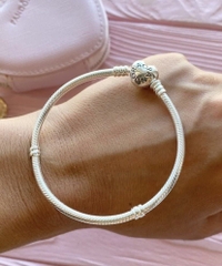 Pandora Moments Heart Clasp Snake Chain Bracelet - Vòng/lắc tay bạc, khoá tim, dáng mềm - JEWELRY BRACELET
