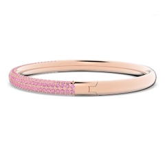 SWAROVSKI Stone bangle (Pink, Rose gold-tone finish) - Size S Oval 5.4x4.8cm - Vòng/lắc tay đá pha lê hồng - SWAROVSKI - JEWELRY
