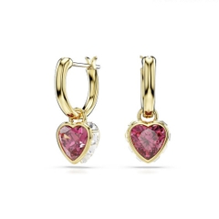 SWAROVSKI Chroma drop earrings (Heart, Red, Gold-tone plated) - Khuyên tai hình tim đỏ hồng - SWAROVSKI - JEWELRY