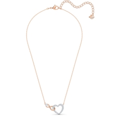 SWAROVSKI Hyperbola set (Infinity and heart, White, Mixed metal finish) - EARRINGS & NECKLACE - Khuyên tai + dây cổ hình trái tim vô cực - JEWELRY