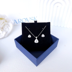 SWAROVSKI Begin set (Trilliant cut, White, Rhodium plated) - EARRINGS & NECKLACE - Khuyên tai + dây cổ - JEWELRY