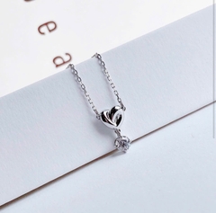 SWAROVSKI Lifelong Heart pendant (White, Rhodium plated) - Dây cổ, dây chuyền hình tim phối đá pha lê trắng - NECKLACE Jewelry