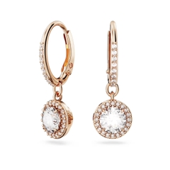 SWAROVSKI Una Angelic drop earrings (Round cut, Pavé, White, Rose gold-tone ) - Khuyên tai, pha lê tròn, màu vàng hồng - JEWERY