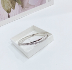 SWAROVSKI Twist bangle (White, Rhodium plated) - Vòng/lắc tay pha lê trắng - JEWELRY BRACELET