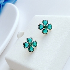 SWAROVSKI Idyllia stud earrings (Clover, Green, Gold-tone plated) - KHUYÊN TAI CỎ BỐN LÁ - SWAROVSKI - JEWELRY