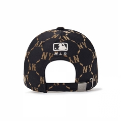 Mũ MLB Diamond Monogram Jacquard Structure Ball Cap New York Yankees Black - Mũ lưỡi trai, nón kết màu đen
