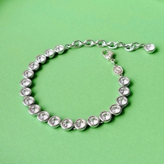 SWAROVSKI Imber Tennis bracelet (Mixed round cuts, White, Rhodium plated) - Vòng, lắc tay, vòng tròn đính pha lê trắng, khoá cài - JEWELRY BRACELET