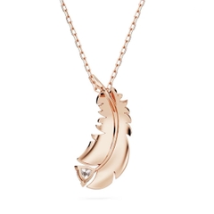 SWAROVSKI Nice pendant (Feather, White, Rose gold-tone plated) - Dây cổ, dây chuyền lông vũ hồng vàng - SWAROVSKI - JEWELRY NECKLACE