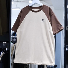Áo New Era NY Newyork Brown Raglan T-Shirt - Áo thun cổ tròn tay lỡ, tay áo màu nâu
