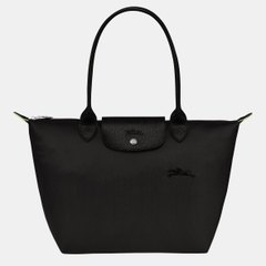 MEDIUM SIZE - TÚI LONGCHAMP LE PLIAGE NOIR GREEN M TOTE BAG - BLACK - Túi xách màu đen, quai nắp đen