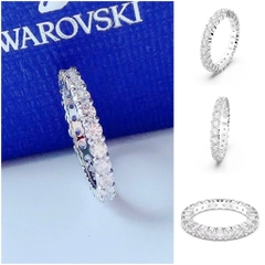 SWAROVSKI Matrix Vittore ring (Round cut, White, Rhodium plated) - RINGS - Nhẫn tròn, pha lê trắng - JEWELRY