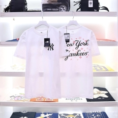 ÁO NEW ERA NEW YORK YANKEES FLOWER WHITE T-SHIRT - ÁO THUN CỔ TRÒN TAY HOA NY MÀU TRẮNG