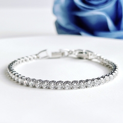 SWAROVSKI Matrix Tennis bracelet (Round cut, White, Rhodium plated) - Vòng/lắc tay pha lê trắng - JEWELRY