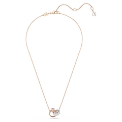 SWAROVSKI Connexus pendant (Pink Heart ring & Round, Mixed metal finish) - Dây cổ, chuyền, trái tim hồng..