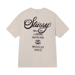 ÁO STUSSY WORLD TOUR BEIGE T-SHIRT