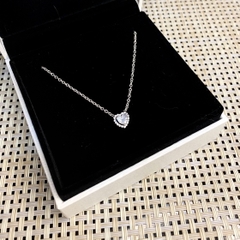 PANDORA Elevated Heart necklace (Sterling, White Zirconia) - Dây cổ, chuyền bạc 925, đá CZ trắng, hình trái tim - JEWELRY NECKLACE