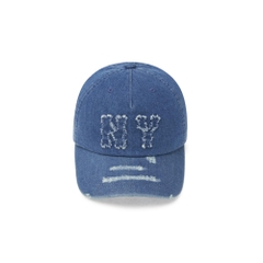 MŨ MLB BASIC MEGALOGO DENIM 5PANEL BALL CAP NEW YORK YANKEES NY BLUE - MŨ LƯỠI TRAI, NÓN KẾT MÀU XANH