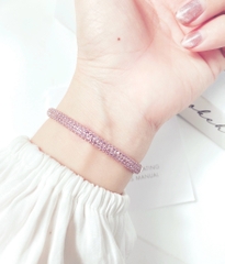 SWAROVSKI Stone bangle (Pink, Rose gold-tone finish) - Size S Oval 5.4x4.8cm - Vòng/lắc tay đá pha lê hồng - SWAROVSKI - JEWELRY