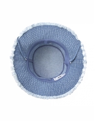 MŨ MLB Color Denim Safari Bucket Hat New York Yankees NY Blue - Mũ vành tròn, có dây thắt, màu xanh