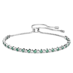SWAROVSKI Subtle bracelet (Round cut, Green, Rhodium plated) - Vòng/lắc tay pha lê trắng, xanh - JEWELRY