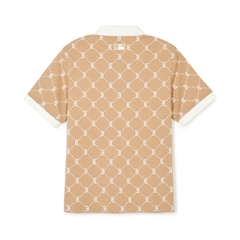 Áo MLB Women's Diamond Monogram Jacquard Collar Polo Shirt B BOSTON