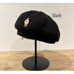 MŨ BERET WHOAU BLACK - MŨ NỒI MÀU ĐEN