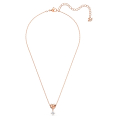 SWAROVSKI Lifelong Heart pendant (White, Rose gold-tone plated) - Dây cổ, dây chuyền HÌNH TIM PHỐI ĐÁ - SWAROVSKI - JEWELRY NECKLACE
