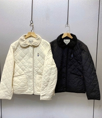 Áo Whoau Khoác Steve Coduroy Quilting Jacket Women SS24 IVORY/BLACK