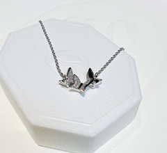 SWAROVSKI Lilia necklace (Butterfly, White, Rhodium plated) - Dây cổ, dây chuyền hoạ tiết bướm - JEWELRY NECKLACE