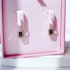 SWAROVSKI Millenia drop earrings (Octagon cut, Green, Rose gold-tone plated) - Khuyên tai đá pha lê xanh chuyển động - SWAROVSKI - JEWELRY