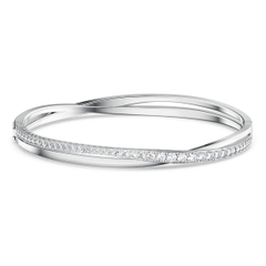 SWAROVSKI Hyperbola bangle (Round cut, White, Rhodium plated) - Vòng, lắc tay, pha lê trắng - JEWELRY BRACELET