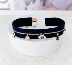 SWAROVSKI Symbolica bracelet (Infinity, evil eye & horseshoe, Blue, Rose gold-tone plated) - Vòng/lắc tay hình các biểu tượng - JEWELRY