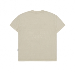 ÁO ADLV BEAR APPLIQUE PIGMENT WASHING BEIGE T-SHIRT - Áo thun cổ tròn tay lỡ hình gấu, màu be