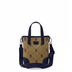 Túi MLB Diamond monogram jacquard mini tote crossbody bag Boston Red Sox Beige - Túi xách, túi đeo chéo màu nâu be