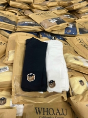 WHOAU T-SHIRT (SET 2 Áo - White + Navy - Trắng và Xanh đen) (mặt sau trơn)