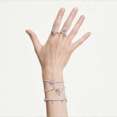 CHÍNH HÃNG - SWAROVSKI x Ariana bracelet (Mixed cuts, Flower, Multicolored, Rhodium plated) - Vòng, lắc tay, pha lê hoa - JEWELRY BRACELET