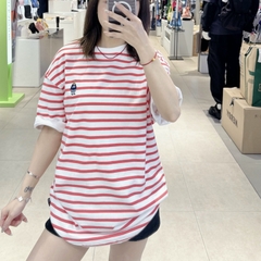 WHOAU T-SHIRT (SET GỒM 2 ÁO - Trắng và sọc Đỏ Red)